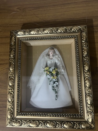 Framed handmade figure blonde - framed,