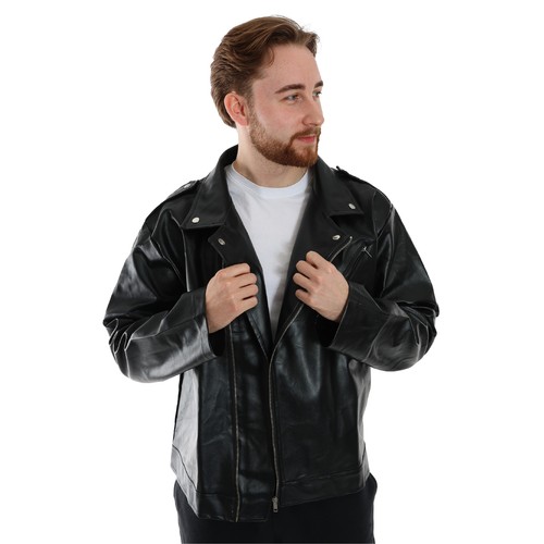 Leather look biker - look, mens