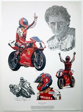 World Super Bike reproduction print - Tribute to Carl Fogarty by Stuart McIntyre