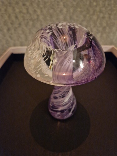 Heron glass large purple and - glass.,