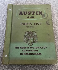 Austin A40/A50 Volume Two Parts List Manual