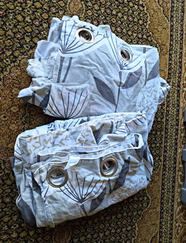 Dunelm grey white floral - grey,