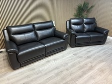 NAVONA 3 Seater + 2 Seater Leather Sofa Set, Power Recliners - RRP £3,498