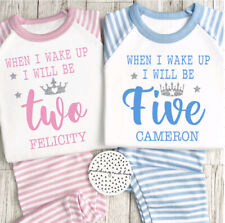 when i wake up i will be Children’s Birthday pyjamas personalised PJs ages 1-10