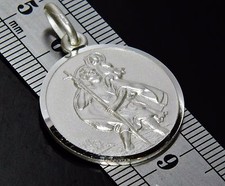 Sterling Silver 925 Large St Christopher Pendant - UK Hallmarked