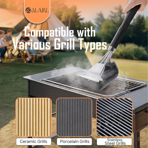 Bbq grill cleaning brush - grill, &