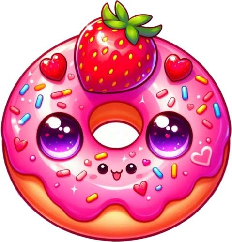 Valentine day donut wall art - valentine's,