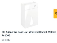 Iflo Aliano Wc Base Unit White 500mm X 250mm 961002 Gloss White Doors 579018