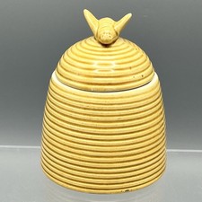 Vintage Honey Pot Bee Lid Ceramic New Devon Pottery Traditional Skep Shape