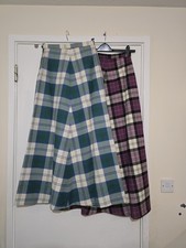 Balmoral Women's Kilt Skirts, Blue Green & Purple  Tartan, Gordon Pure Wool