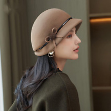 Lady Autumn Banquet Woolen Cloche Hats Woman Party Formal Fedora Hat Top Quality