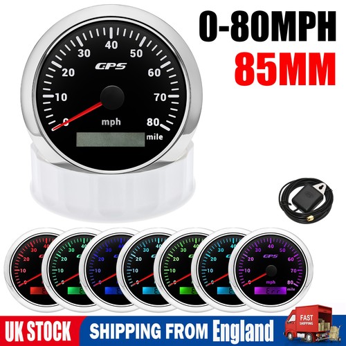 85mm gps speedometer - 85mm, 0-80mph