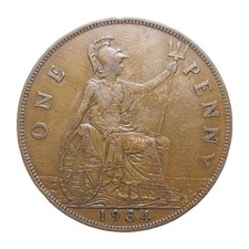 1934 UK One Penny – King