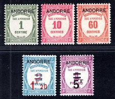 FRENCH ANDORRA POSTAGE 1931 9-13 ** MINT IMMACULATE SET (M7245