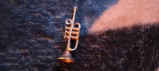 1970s Solid Silver Saxophone Trumpet a mini model of the real thing Musician