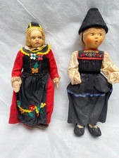 Two Vintage Souvenir Dolls,  Austrian Baitz Doll 9½”, Swiss Doll 8”,
