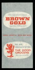 Matchbox label Booth's Brown Gold Instant Coffee Preston MU1171