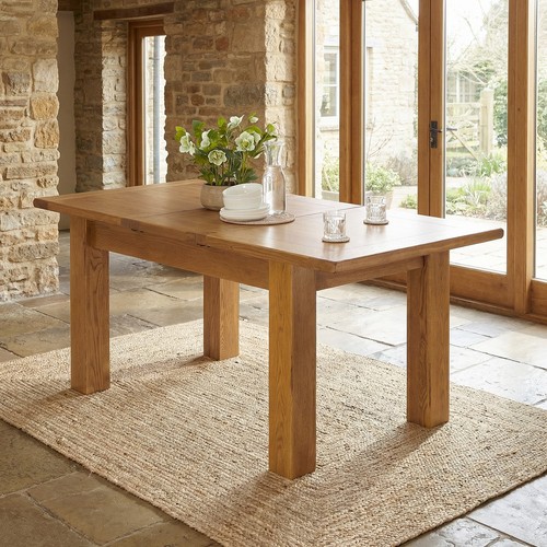 Extending dining table rustic - table,