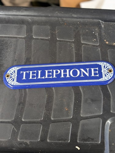 Enamel telephone plaque sign - telephone,