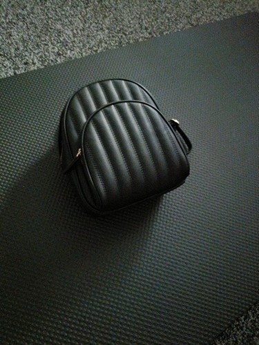 Small black leather - leather, backpack