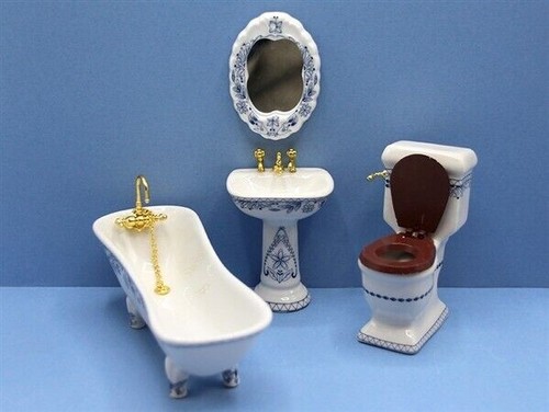 Blue white piece bathroom - &,