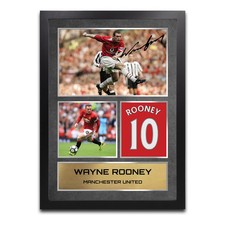 Wayne Rooney Manchester Printed Autograph Memorabilia - Framed Gift