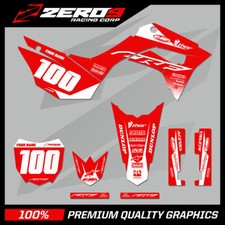 Custom MX Graphics Kit: HONDA CRF 110 Motocross Graphics Decals BLOCK RED/WHI