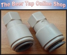 2 x John Guest Speedfit 5/16" 1/4" FFL Push-Fit Connectors Cornelius/Cornie Kegs