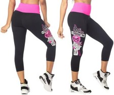 Zumba Dance Bold High Waisted INSTRUCTOR Capri Leggings - Black ~ XS  S  M~ New!