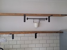 Scaffolding wooden shelf x2 with black brackets