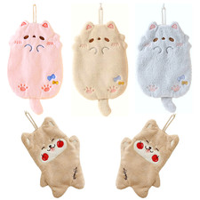 Soft Cartoon Towels Cute Cat Paw & Dog Hand Towels Kids Kitchen Bathroom Decor