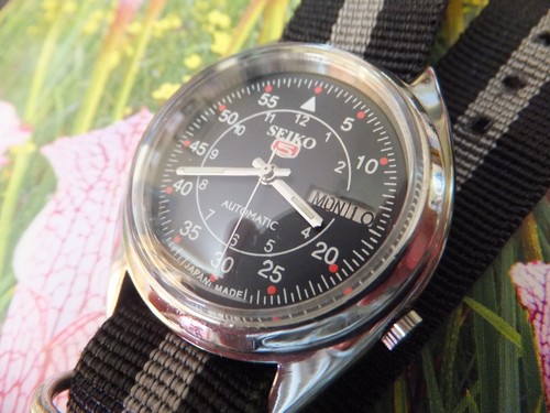 Seiko black fleiger - black, "fleiger