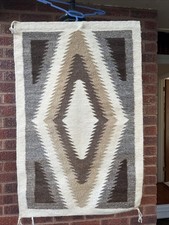 Navajo Hand-Woven Wool Rug Traditional American Indian Craft