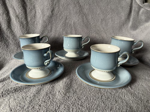Denby castile blue footed cups - footed,