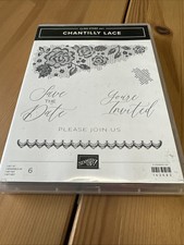 Stampin' Up! Chantilly Lace Cling Stamp Set - 6 Red Rubber Stamps