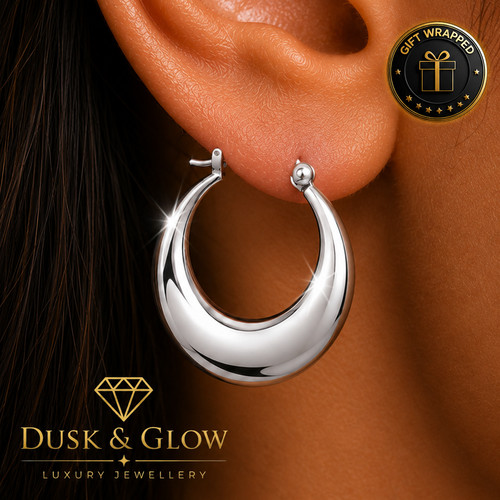 Womens silver hoop stud - silver,