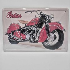 Vintage Indian Motorcycle Metal Tin Sign - Classic Roadmaster Chief Biker Garage