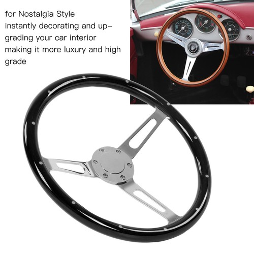 Vintage wood steering wheel - wood,