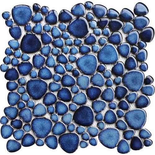 Cobalt blue pebble tiles - pebble,