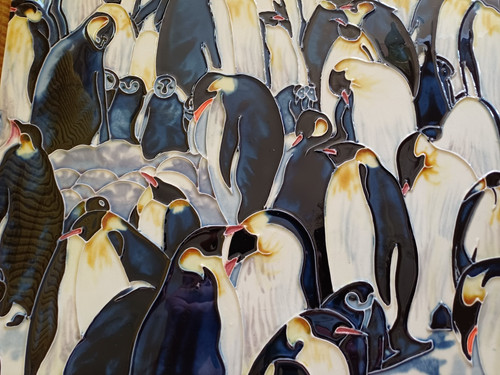 Colony penguins tile - penguins, art