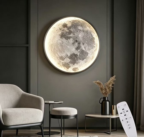 Modern dimmable round moon - modern,