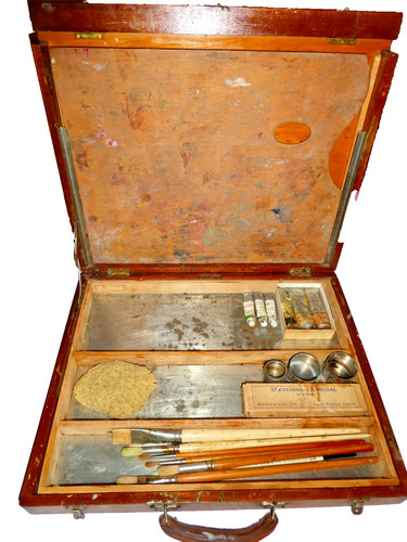 Vintage wooden artist - artist's, paint