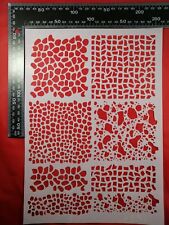 A4 Wall Stencil Reusable Template 8 Textures Lines Shapes Home Decor Craft Mask