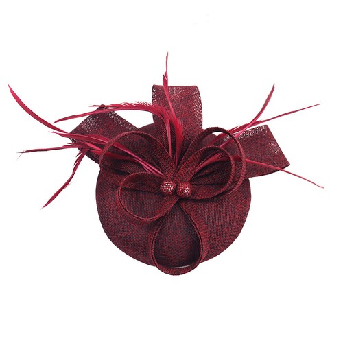 Round pillbox bow sinamay - round,