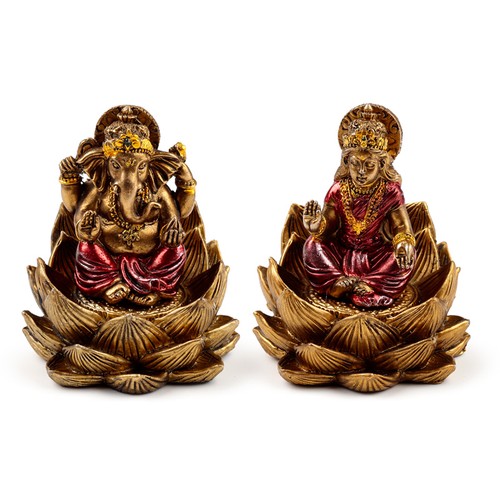 Gold ganesh lakshmi - gold, lotus