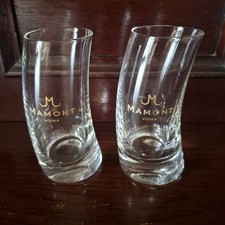 MAMONT Vodka Slanted Curve Tapered Shot Drinks Glass x2 Home Bar Pub 