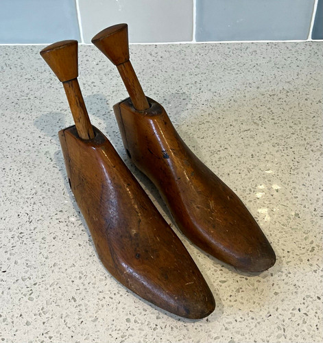 Pair brown wooden shoe - pair,