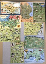 UK Mixed Map Postcards