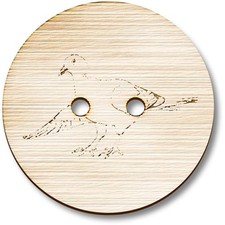 'Bowing Pigeon' Wooden Buttons