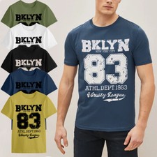 Mens Printed T Shirts Short Sleeve Crew Neck Tee Top Cotton Casual T Shirt S-XL